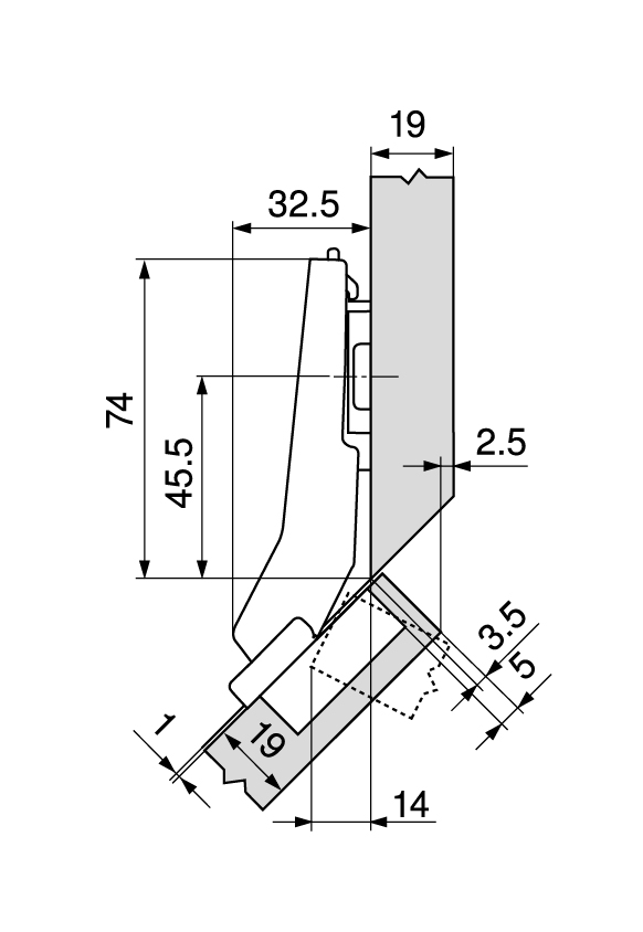 BISAGRA BLUM 79B3558   (+45§) ANGULO 2