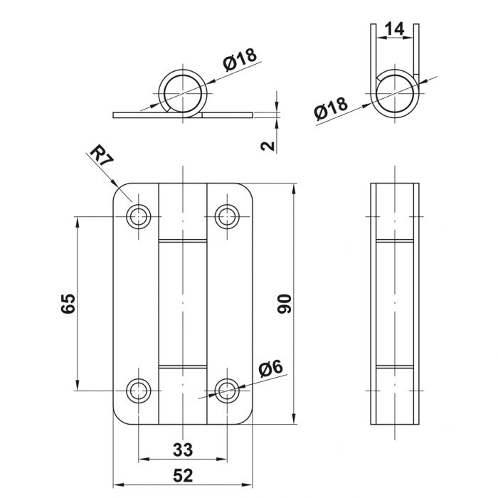BISAGRA MOD.650 S/MUELLE COD.8200 2