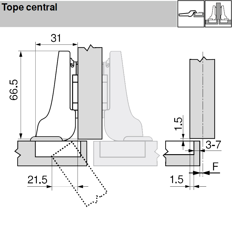 BISAGRA BLUM 71B3750 CLIP FRE S/ACODADA 2