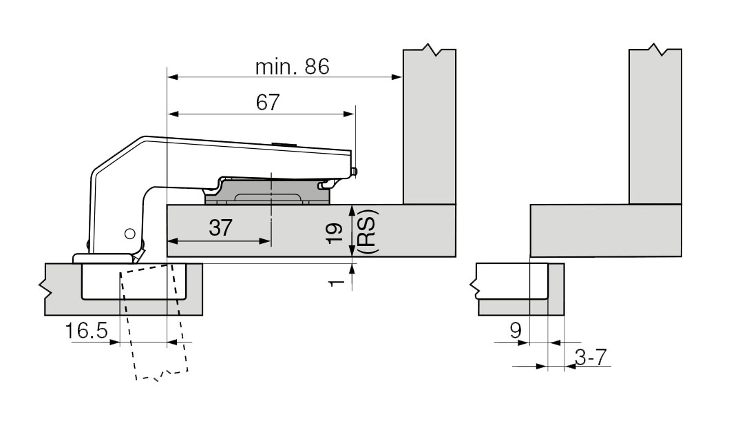 BISAGRA BLUM 79B998E SOLAPA   95 § RINCO 2