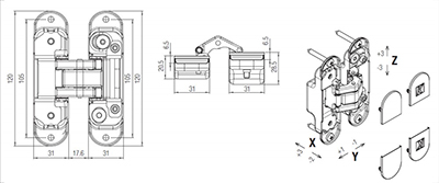 BISAGRA ATOMIKA K8000CS  (K 8000 CS) 2
