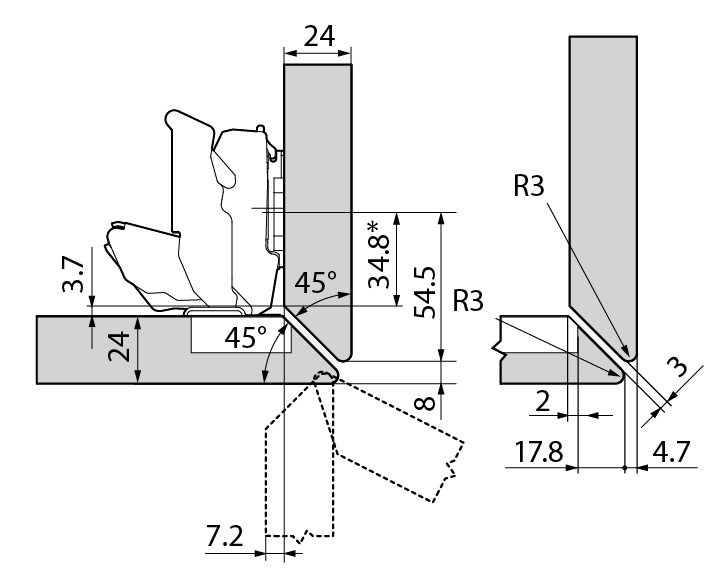 BISAGRA BLUM 71B7550 FRENO    155§ RECTA 4