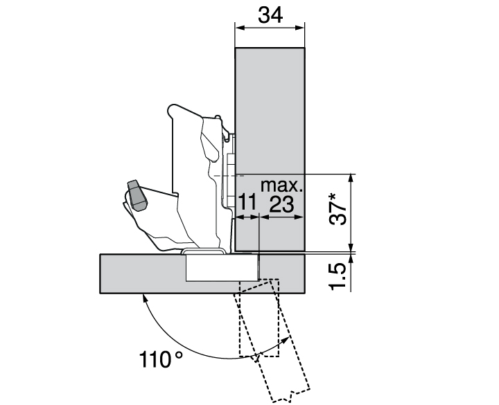 BISAGRA BLUM 71B7550 FRENO    155§ RECTA 6