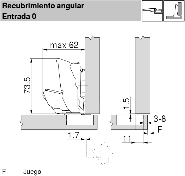 BISAGRA BLUM 71B7580D FRENO 125§   RECTA 2