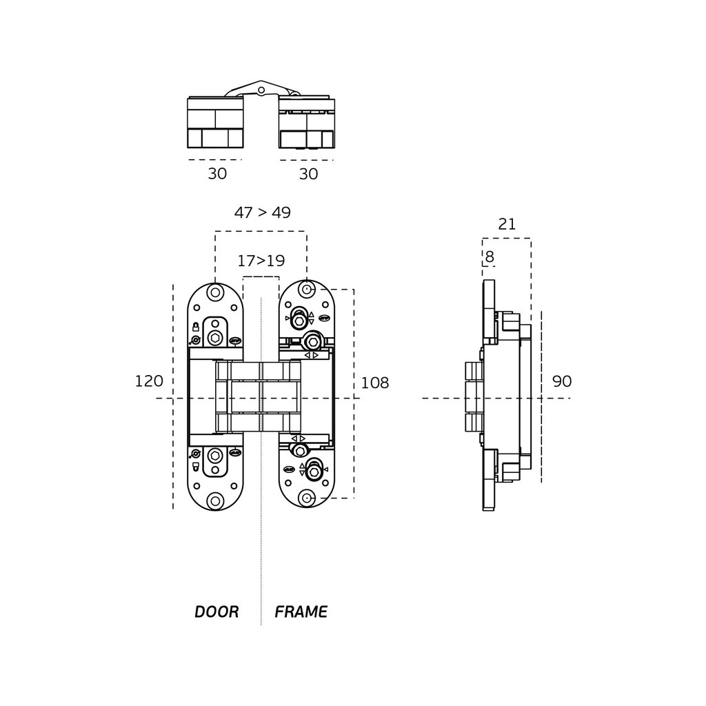 BISAGRA INV. COPLAN 120 IN05064 NEGRO 2