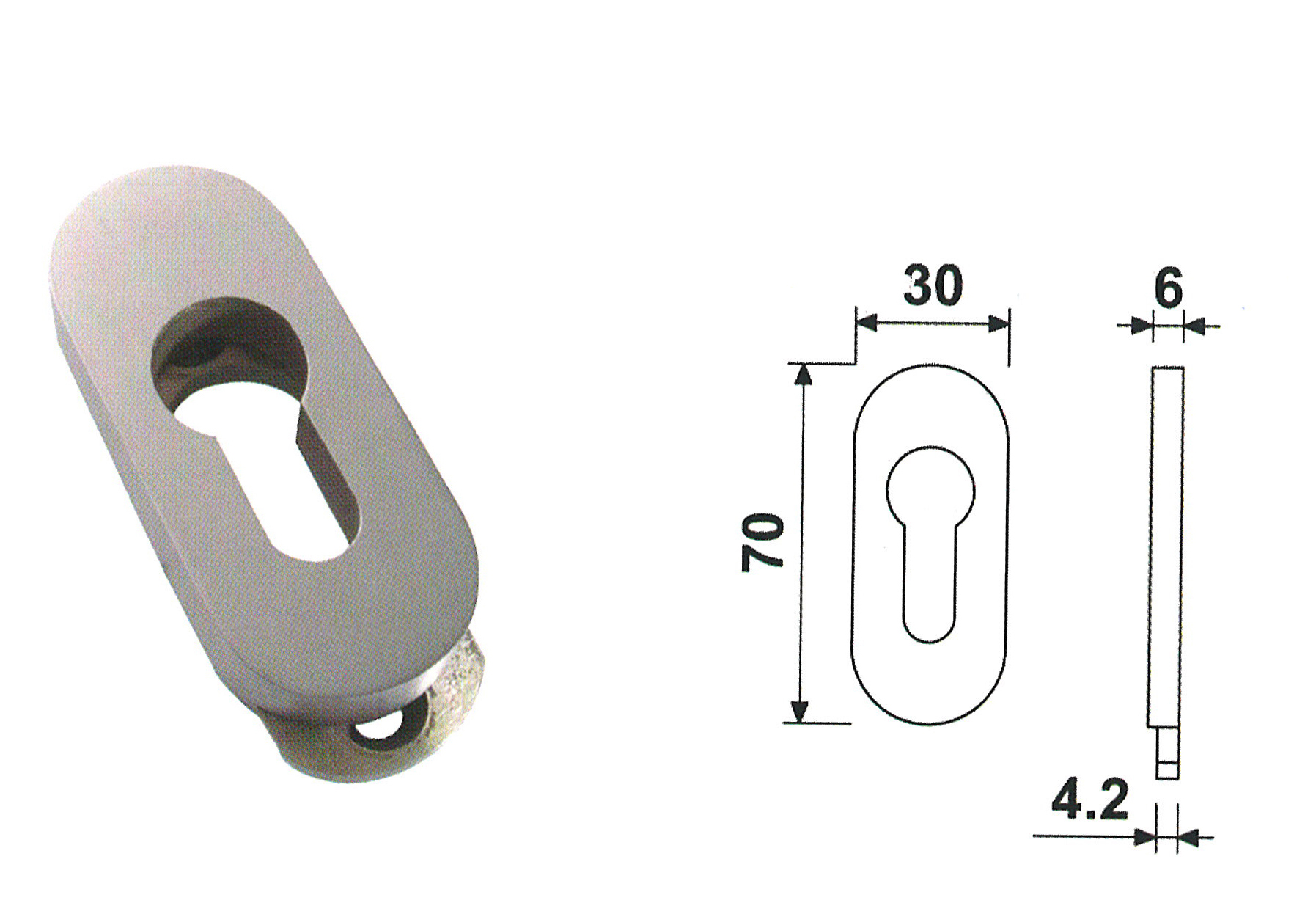 BOCALLAVE VERT.OVAL 30X70 INOX RB9570H10