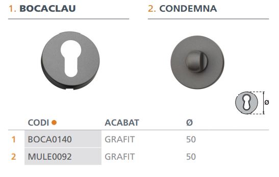 BOCALLAVE ROSETA 50MM 24001428 GRAFITO 2