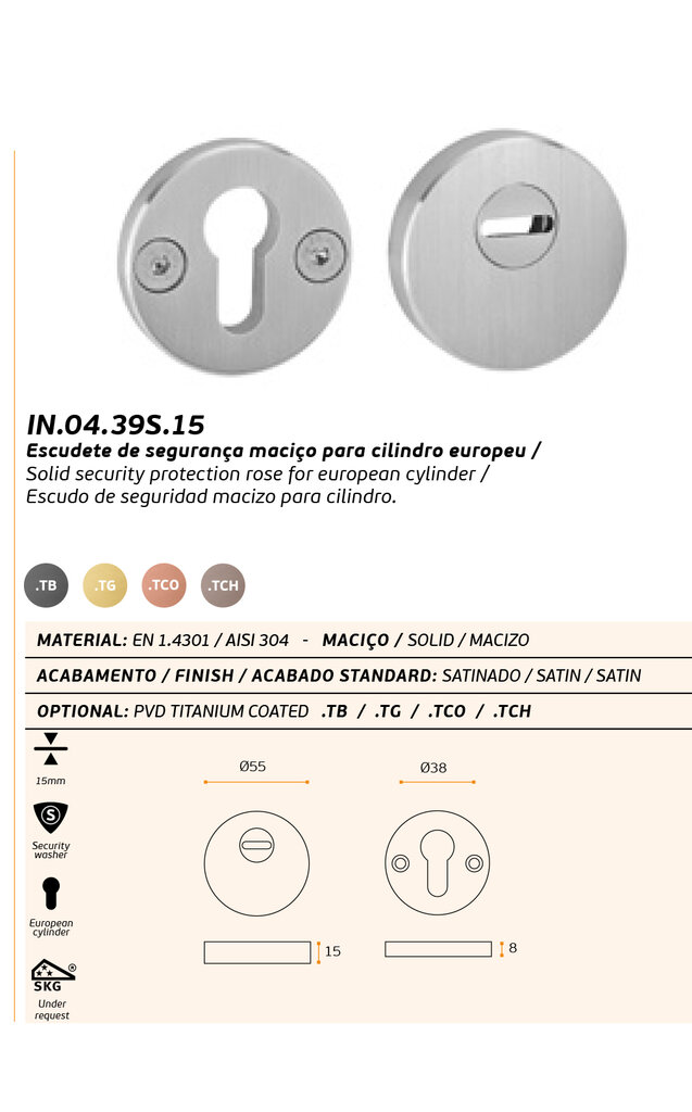 BOCALLAVE SEGURIDAD IN043915 INOX 3
