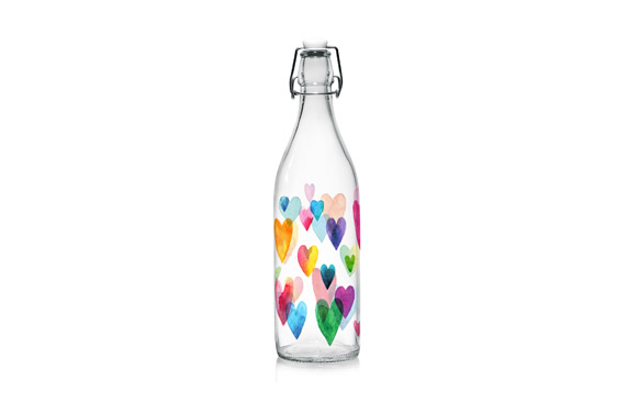BOTELLA CRISTAL DECORADA  1 L - LOVE COL