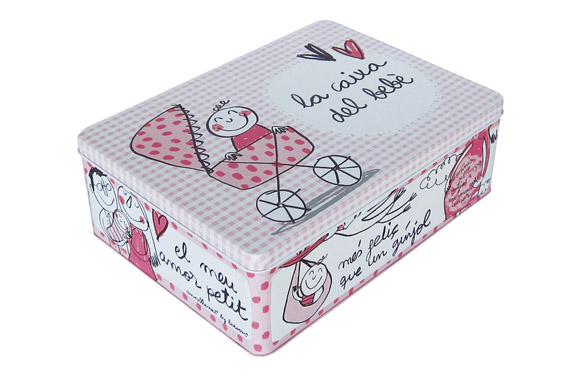 CAJA METAL 27X20X9 BEBE ROSA13397-CATAL*