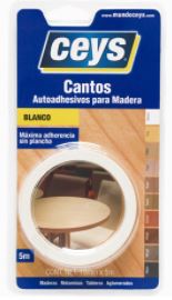 CANTO ADHESIVO PARA MADERA5 M X 19 MM BL