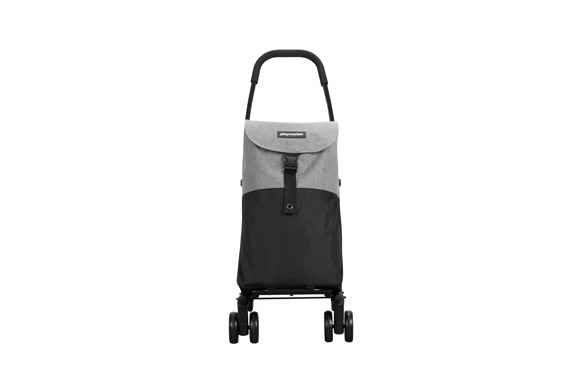 CARRO COMPRA 4 RUEDAS GIR.GRIS-NEGRO
