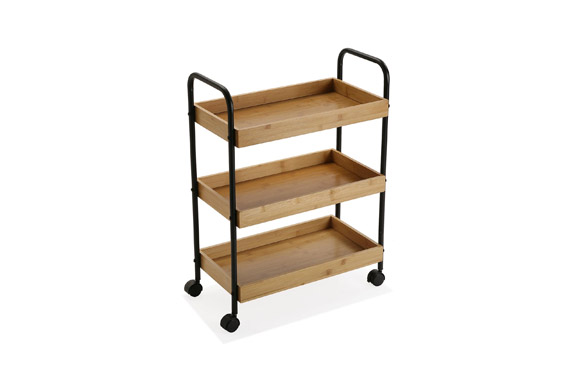 CARRO MULTIUSOS 3 ESTANTERIAS BAMBU 52 X 28 X 70 CM 21810008 1