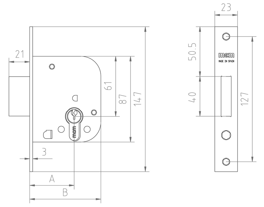 CERRADURA EMBUTIR SERIE 1300 1312 LATONADO 35 1312-2-35 2