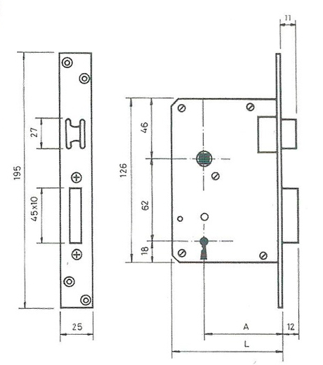 CERRADURA PUERTA INTERIOR 111 S-40 MM