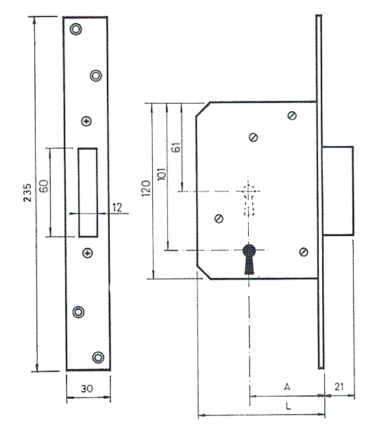 CERRADURA SEGURIDAD 1002-60 1002/60 2