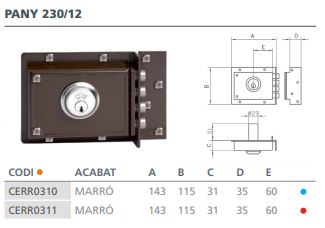 CERRADURA SANSON 230-12 I 230 IZQ. 2