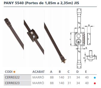 CERRADURA SEGURIDAD CGS SANSON 5540 IZQUIERDA MARRON 5540 IZQ. 4