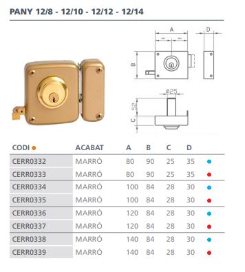 CERRADURA SOBREPONER 12-10 I 12-10 IZQ. 3