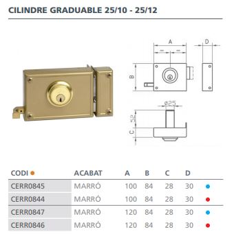 CERRADURA SOBREPONER JIS 25-10 I 3