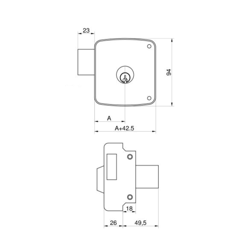 CERRADURA SOBREPONER 2524PR 120 D 2