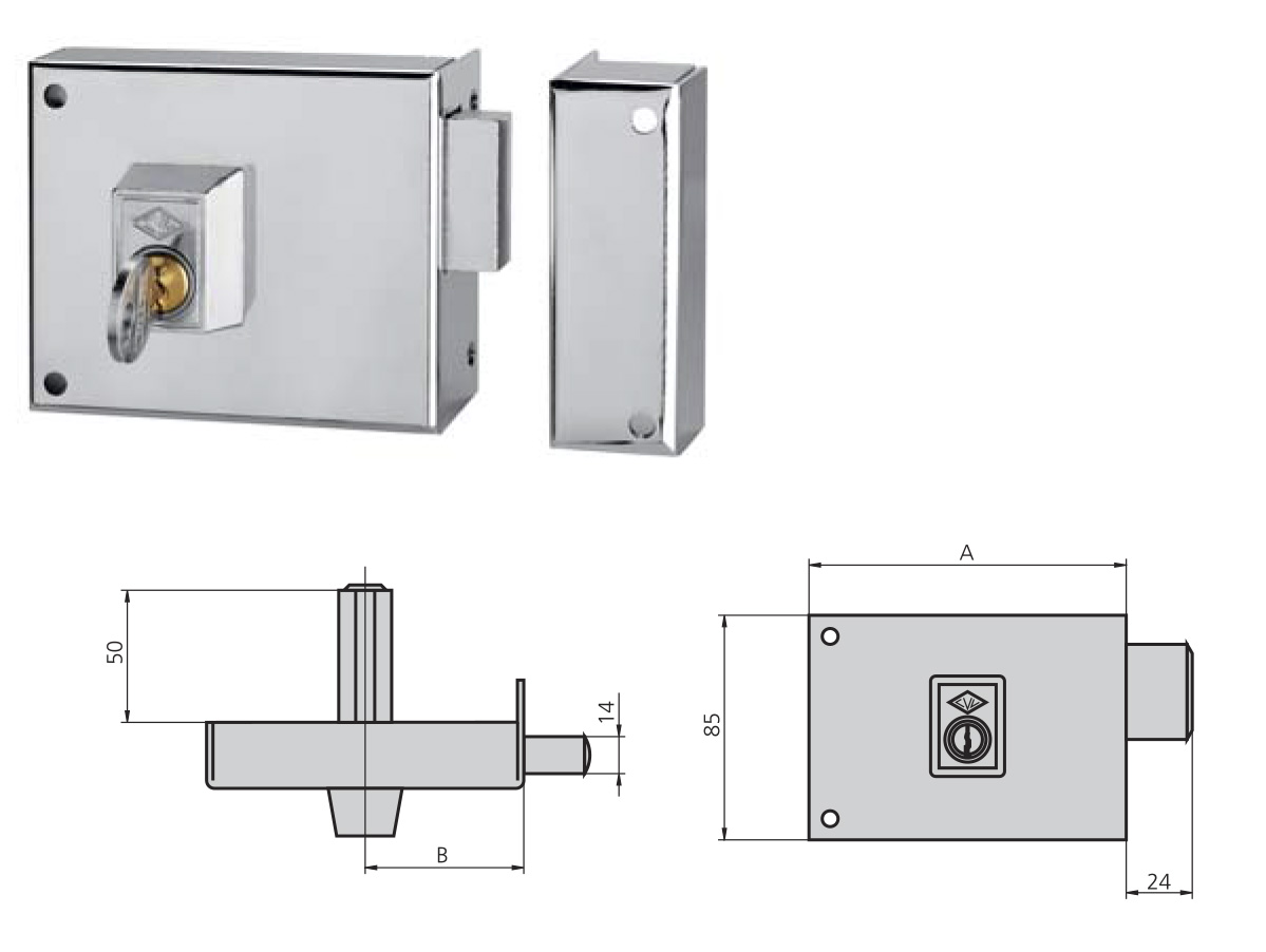 CERRADURA CVL 1124A/1 140 D