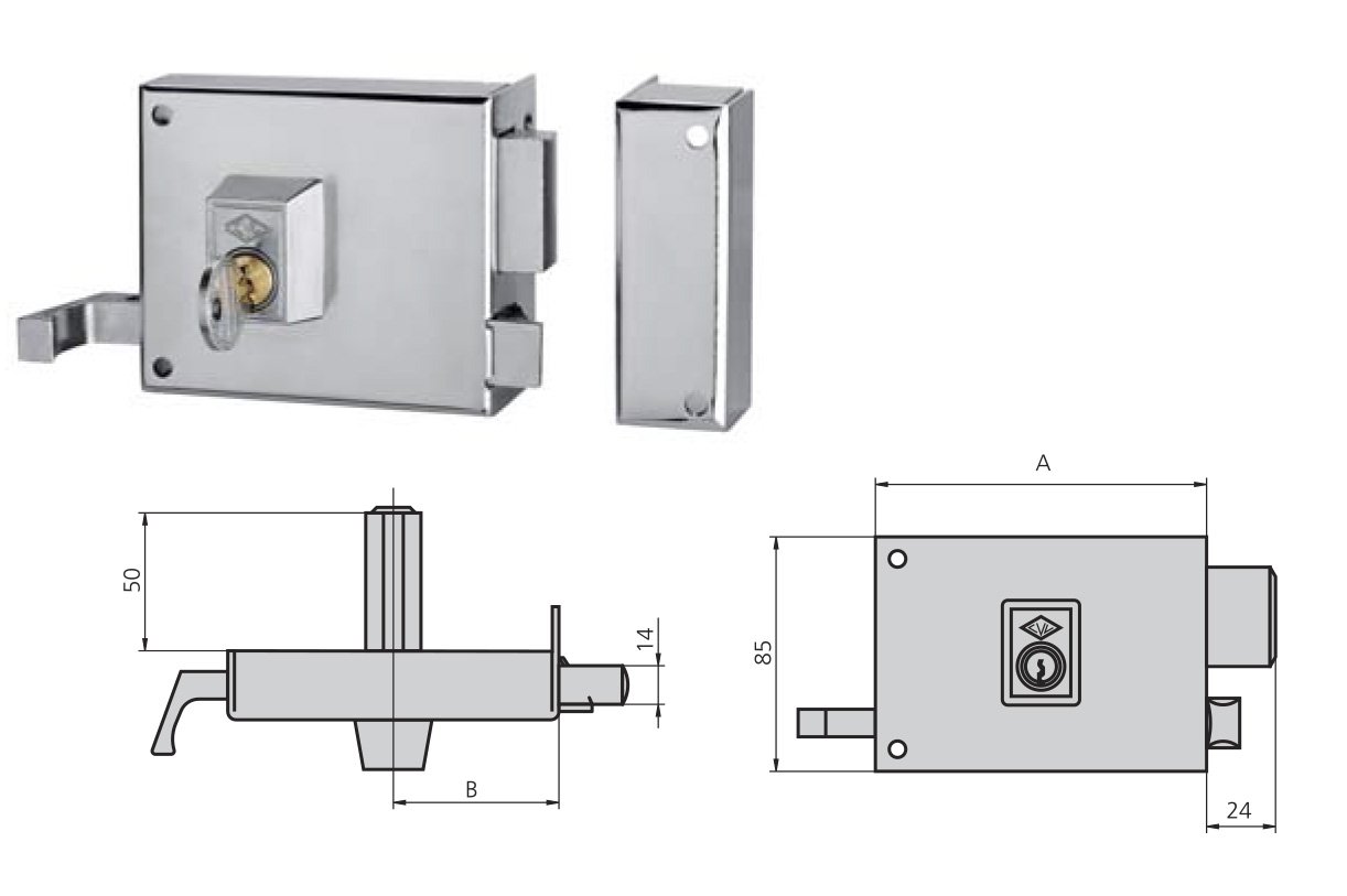 CERRADURA CVL 1125A/1 140 D