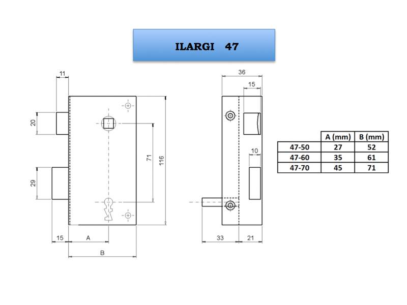 CERRADURA LINCE 47A 60 D 2