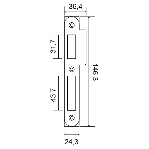 CERRADURA 2010P-50 ENTRADA 50MM CILINDRO 30/30MM H.NIQUEL 20105PHN 3