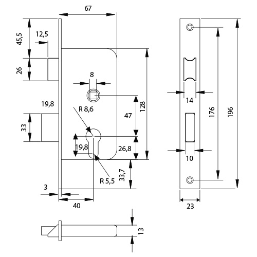 CERRADURA 2010-40 ENTRADA H.NIQUEL 2