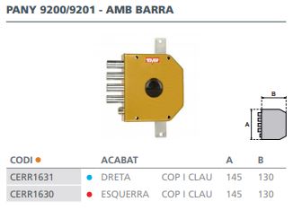 CERRADURA SOBREPONER CON V60/D ESMALTADA 2