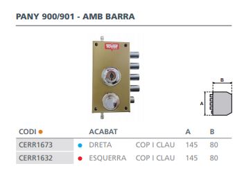 CERRADURA SOBREPONER CON VARILLAS GOLPE Y LLAVE 40/D ESMALTADA ORO 900P 2