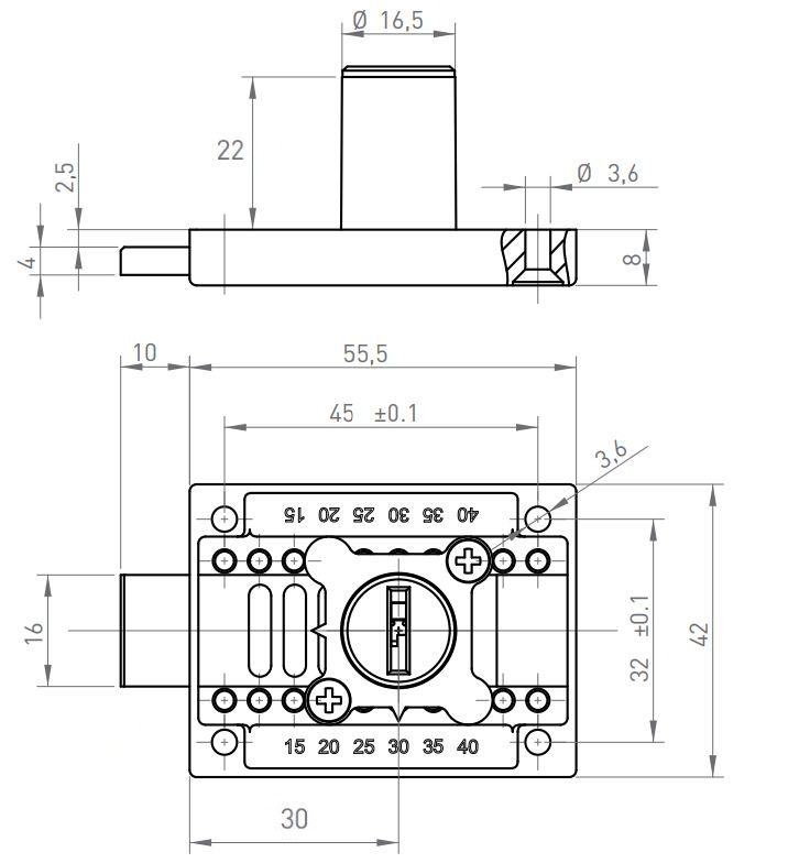 CERRADURA MUEBLE SOBREPONER NIQUEL 296516.11NI 2