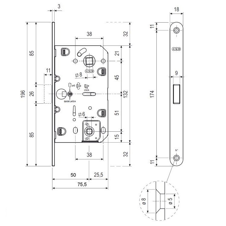CERRADURA MAGN. P/MULE. B061025034 CR.MA 2