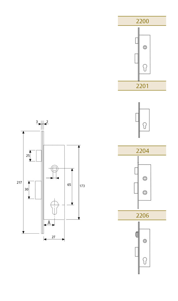 CERRADURA METALICA 2206-15H.CINCADO