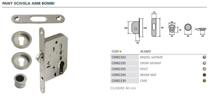 CERRADURA SCIVOLA 50050108 C/BOMB.CROM S 2