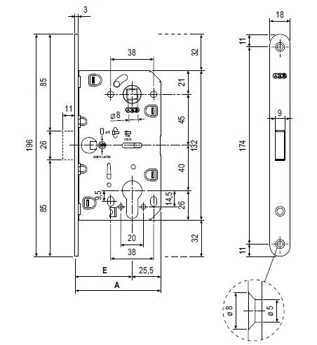 CERRADURA MAGN. P/CIL. B061035093 NEGRO 2