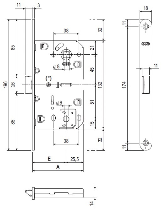 CERRADURA EVOLUTION E50 WC F18 CRO.MATE 2