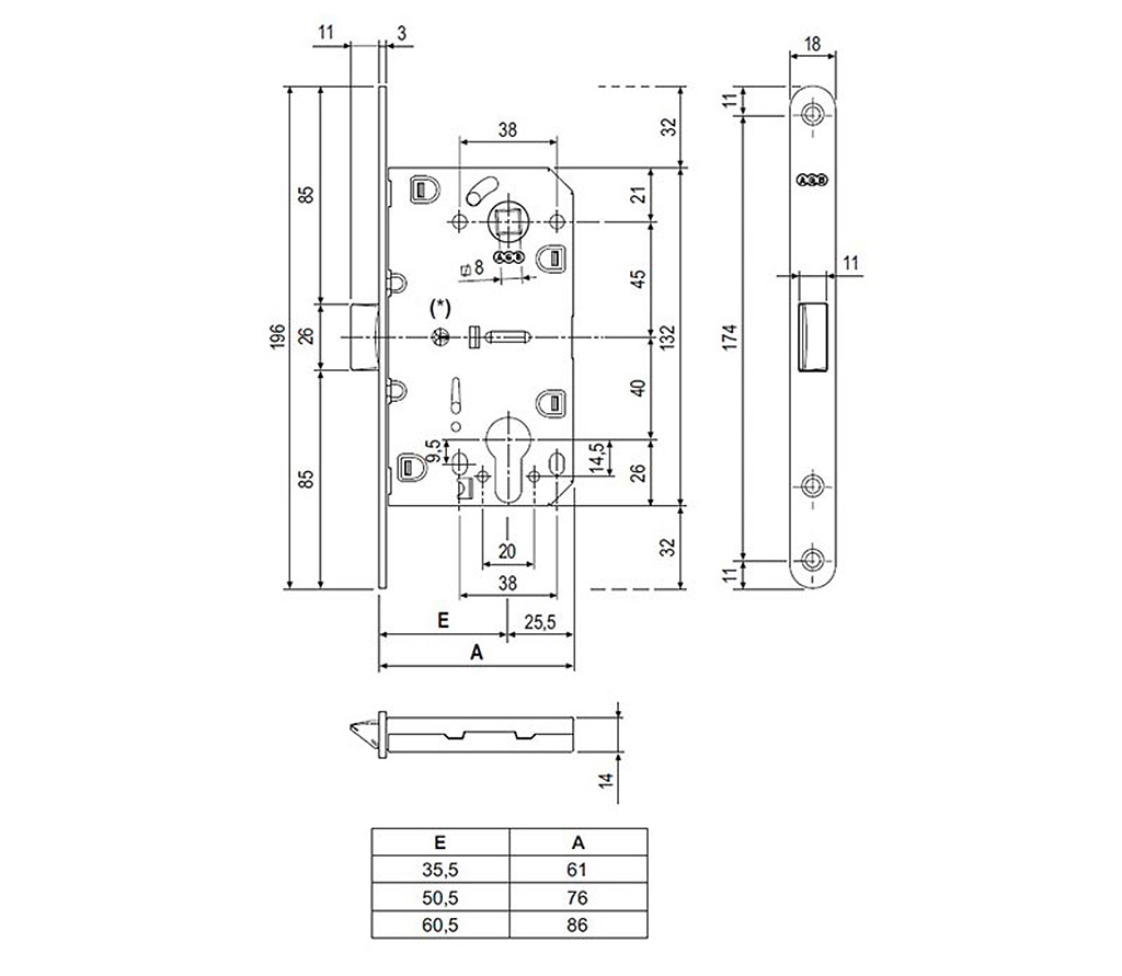 CERRADURA EVOLUTION E50 P/CIL F18 CR.MAT 2