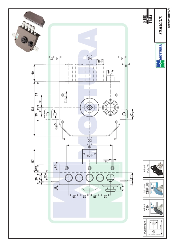 CERRADURA GOLPE-LLAVE CS63012D C/VAR DER 2