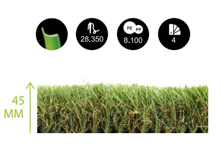 CESPED ARTIFICIAL PARIS 45MM 2 X 25M 2