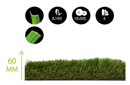 CESPED ARTIFICIAL LYON 60MM 2 X 25M 2