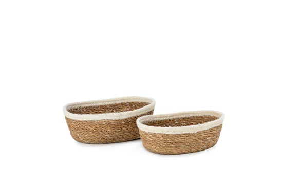 CESTA PAN YUTE/ALGODON SET 2U