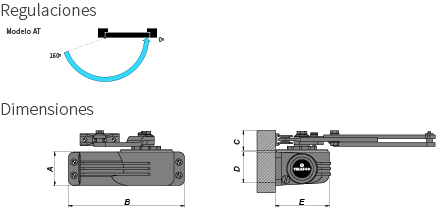 CIERRAPUERTA 44AT50 CLASIC BRAZO RETENEDOR DORADO 44AT50OR 2