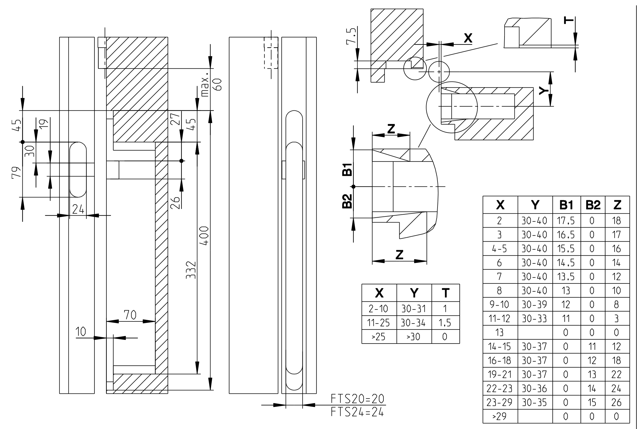 CIERRE HIDRAULICO OCULTO FTS-24 K-15145 3
