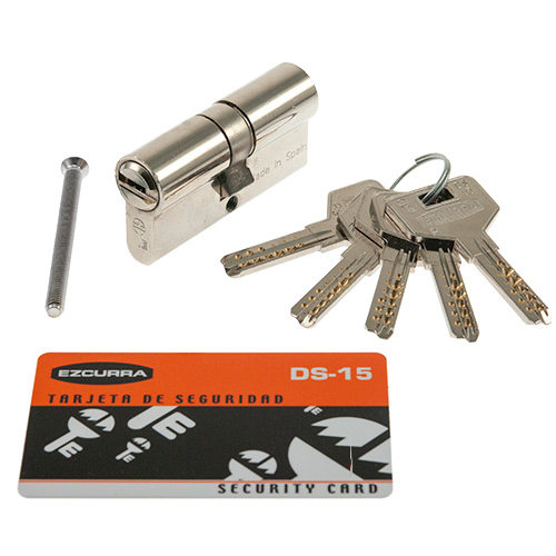 CILINDRO DS15 LEVA LARGA 30-40 CROMO MATE, 5 LLAVES 1003271 3