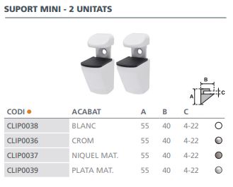 PORTAESTANTE CLIP MINI (2 CROMO