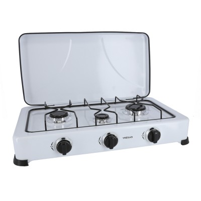 COCINA A GAS 3 FUEGOS BLANCA ESMALTADA