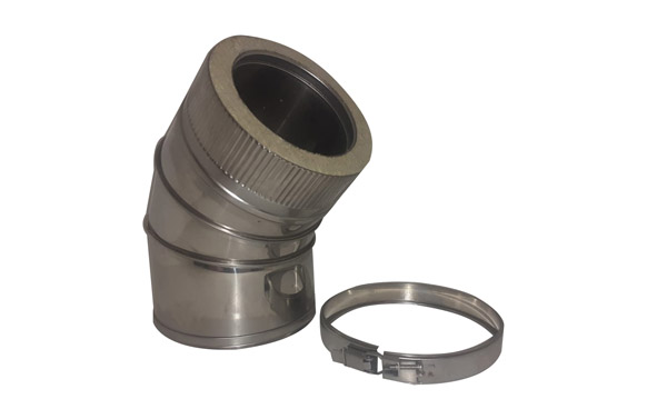 CODO ESTUFA PELLET PARED Dé80 MM 45ø