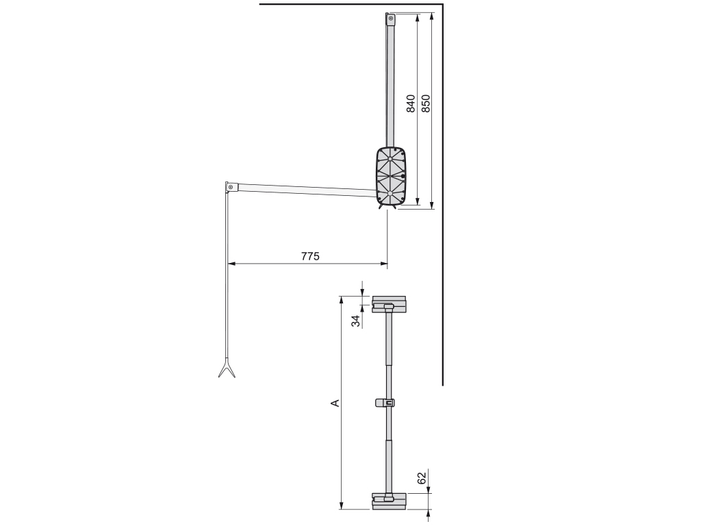COLGADOR ABATIBLE SLING 830-1150 CROMADO 3